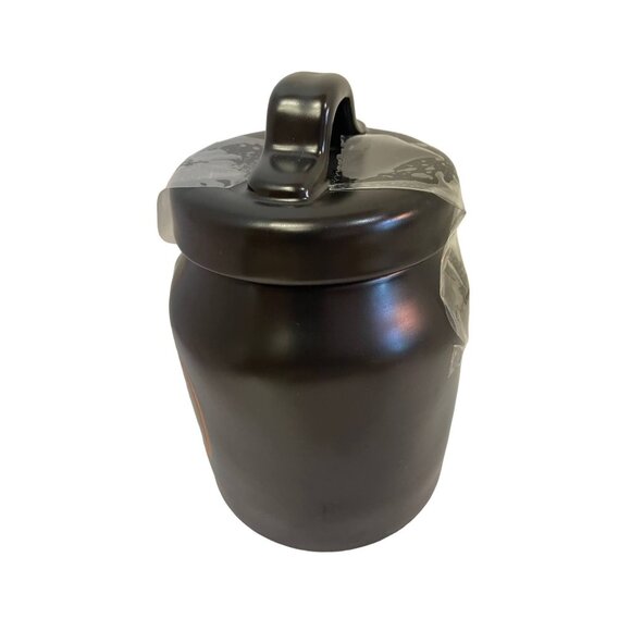 Rae Dunn Black Boo Halloween Spooky Artisan Collection Cannister 5” candy - Picture 4 of 7